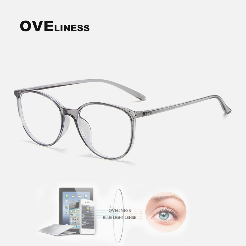 Oveliness Unisex Full Rim Round Square Tr 90 Titanium Eyeglasses 8075 Full Rim Oveliness