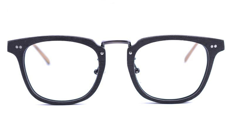 Hdcrafter Men's Full Rim Square Round Wood Alloy Acetate Frame Eyeglasses Ps7009 Full Rim Hdcrafter Eyeglasses