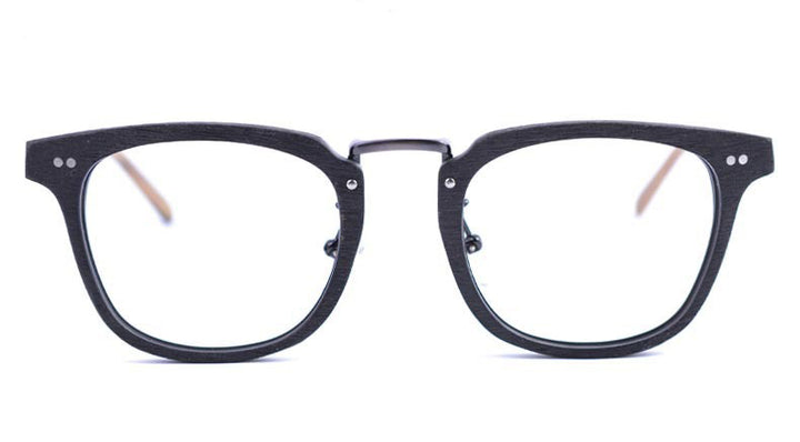 Hdcrafter Men's Full Rim Square Round Wood Alloy Acetate Frame Eyeglasses Ps7009 Full Rim Hdcrafter Eyeglasses