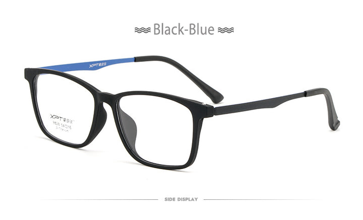 Hotony Unisex Full Rim Square TR 90 Resin B Titanium Frame Eyeglasses 9828 Full Rim Hotony