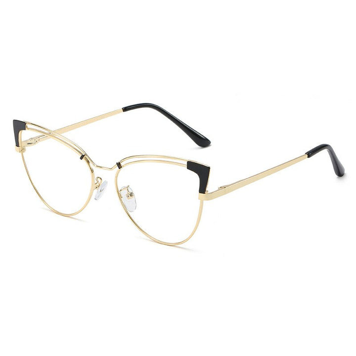 CCspace Full Rim Cat Eye Alloy Frame Eyeglasses 48297 Full Rim CCspace C5Black