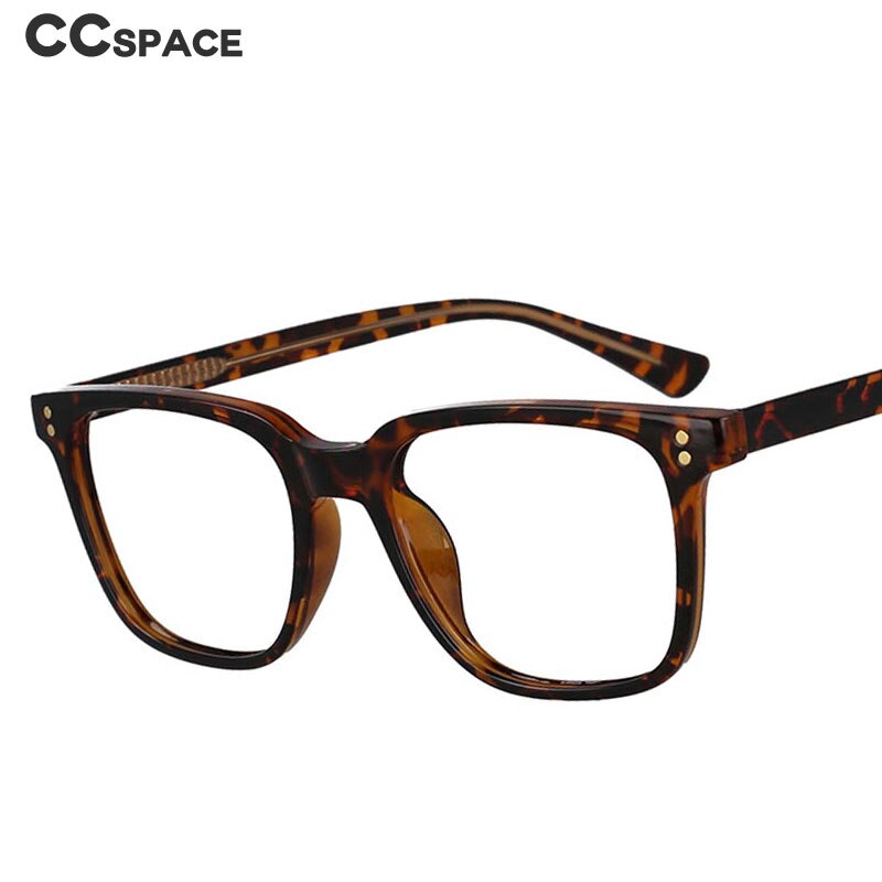 CCspace Unisex Full Rim Square Tr 90 Titanium Rivet Frame Eyeglasses 53104 Full Rim CCspace