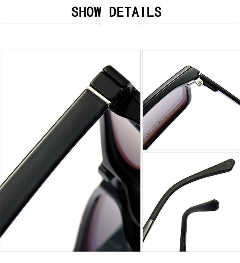 Yimaruili Men's Full Rim TR 90 Resin Frame Eyeglasses Polarized Clip On Sunglasses  2126 With Clip Ons Yimaruili Eyeglasses