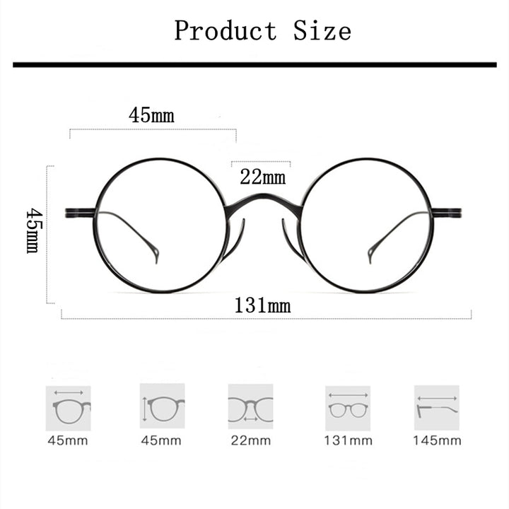 Yimaruili Unisex Full Wide Rim Titanium Frame Eyeglasses 9818CK Full Rim Yimaruili Eyeglasses