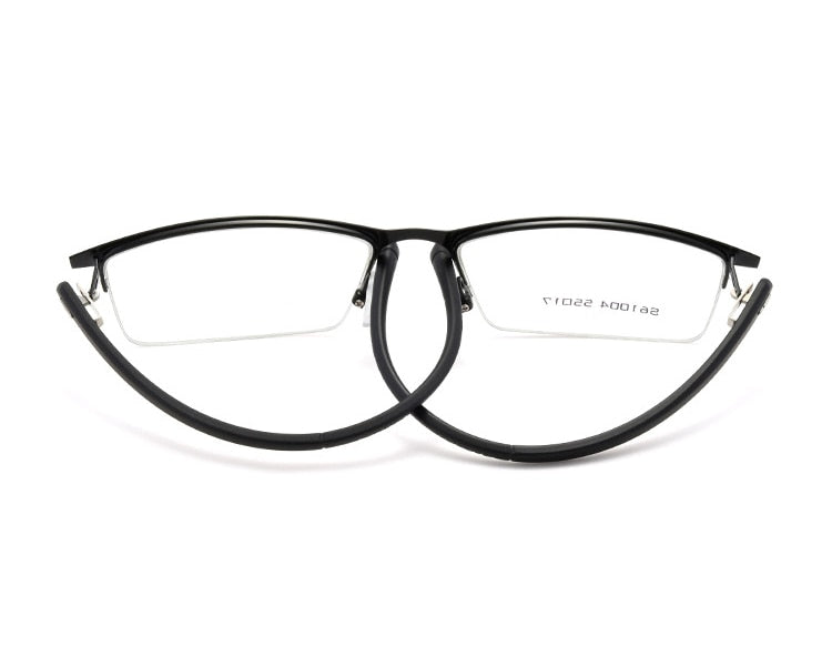Men's Semi Rim Alloy Frame Eyeglasses 61004 Semi Rim Bclear