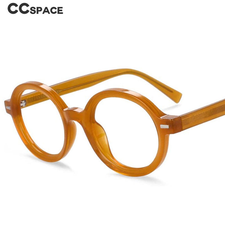CCspace Unisex Full Rim Round Oval Tr 90 Titanium Rivet Frame Eyeglasses 54026 Full Rim CCspace