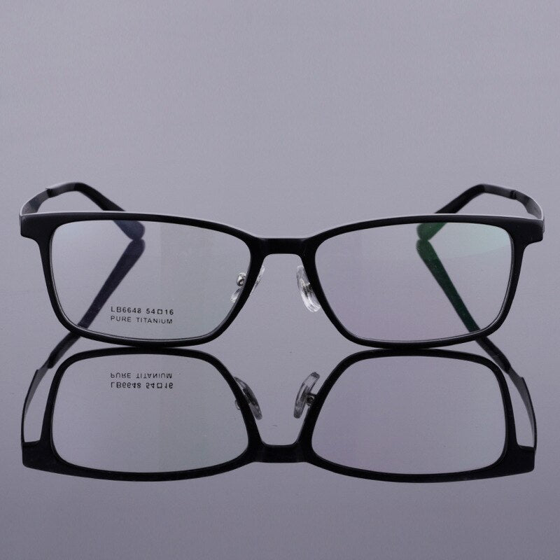 Bclear Men's Full Rim Titanium Acetate Eyeglasses 6648 Full Rim Bclear Black