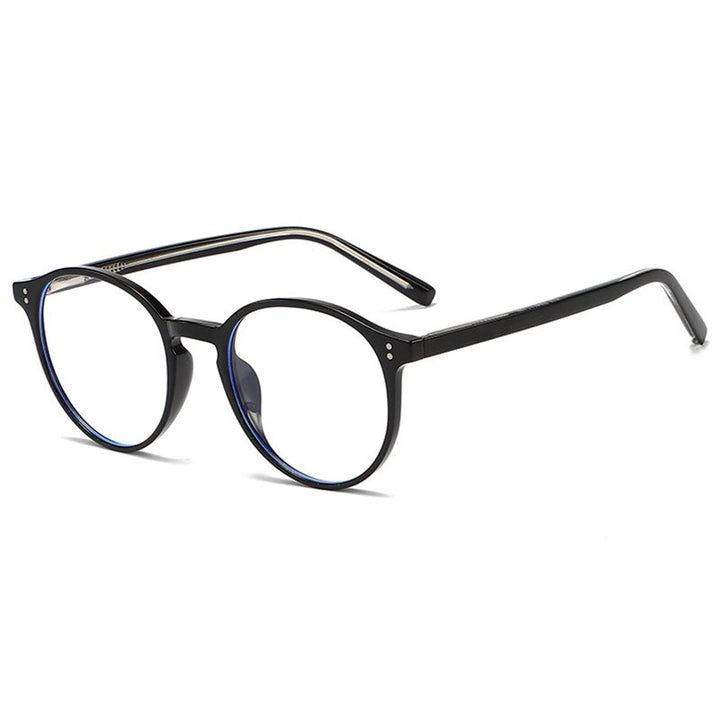 Handoer Unisex Full Rim Round Tr 90 Eyeglasses 210 Full Rim Handoer Black