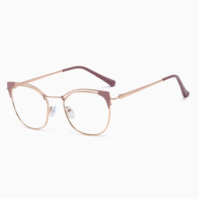 Hotony Unisex Full Rim Cat Eye Alloy Frame Eyeglasses L95537 Full Rim Hotony C1