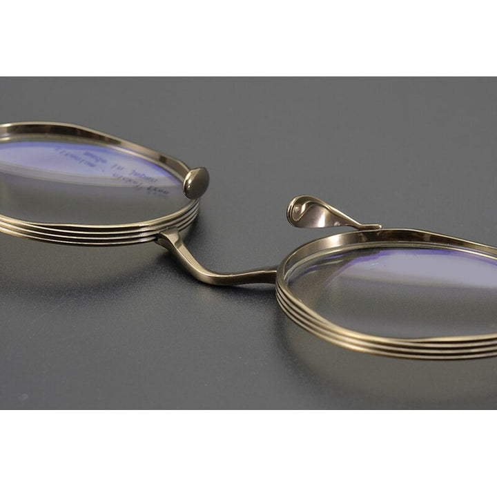 Yujo Unisex Full Rim Thick Round Titanium Acetate Eyeglasses Y041 Full Rim Yujo