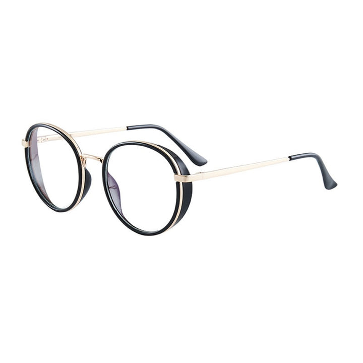 Hotony Women's Full Rim TR 90 Resin Round Frame Eyeglasses 7028 Full Rim Hotony black