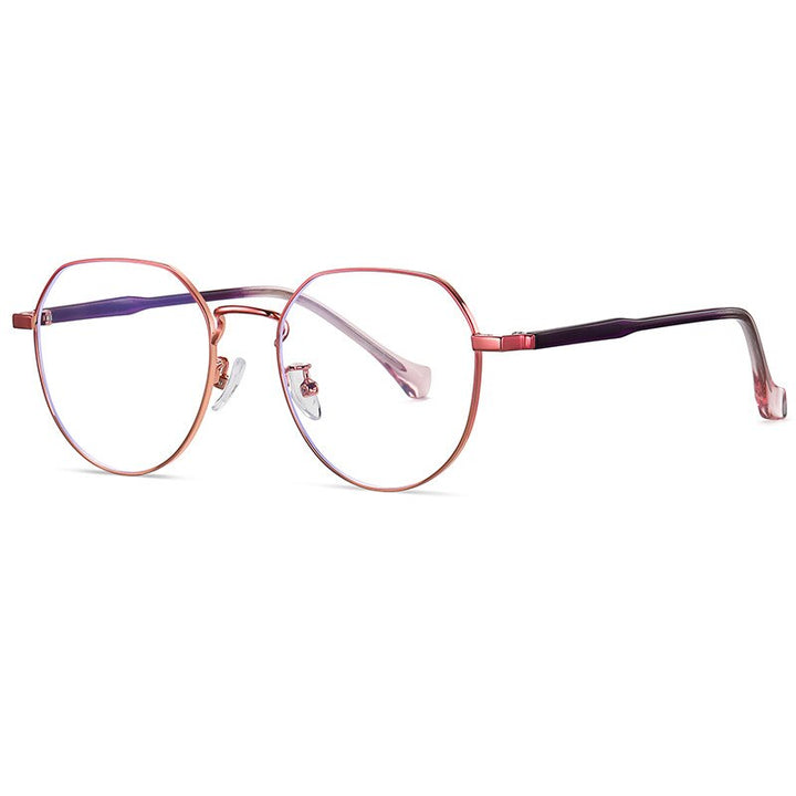 Handoer Unisex Full Rim Irregular Round Alloy Eyeglasses Ld219 Full Rim Handoer C40-P81