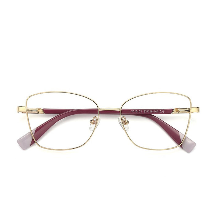 Hotochki Unisex Full Rim Square Alloy Frame Eyeglasses 3010 Full Rim Hotochki Purple