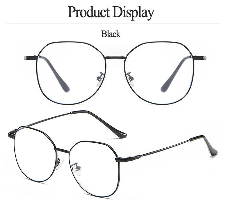 Hotony Unisex Full Rim Alloy Polygonal Frame Eyeglasses Zy9038 Full Rim Hotony