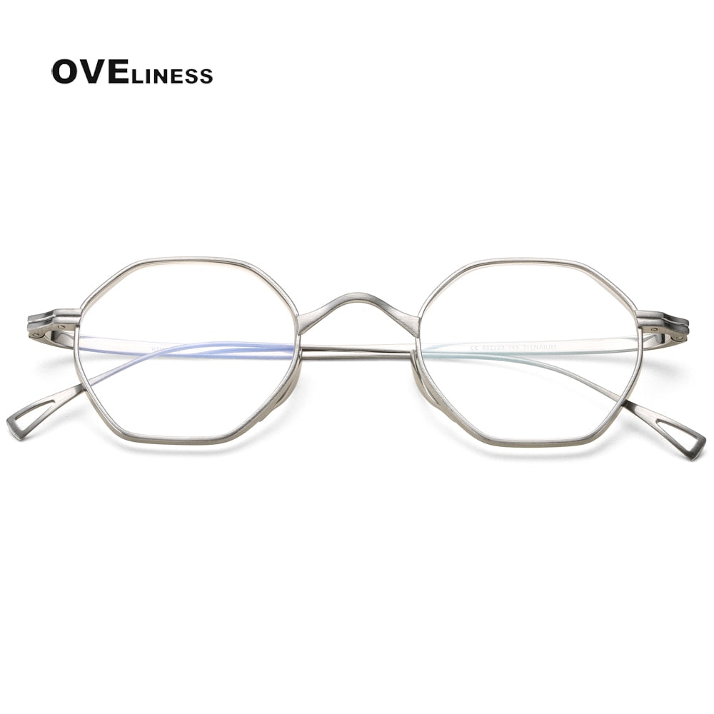 Oveliness Unisex Full Rim Irregular Round Titanium Eyeglasses Ol1y52 Full Rim Oveliness Silver China