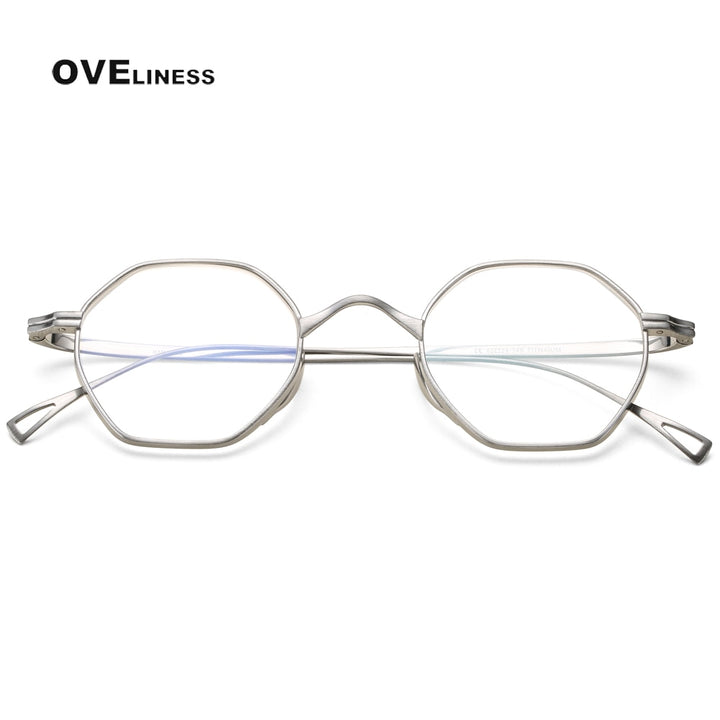 Oveliness Unisex Full Rim Irregular Round Titanium Eyeglasses Ol1y52 Full Rim Oveliness Silver China