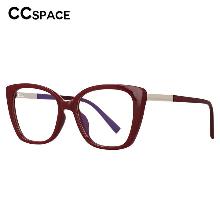 CCspace Women's Full Rim Square Cat Eye Tr 90 Titanium Frame Eyeglasses 53117 Full Rim CCspace