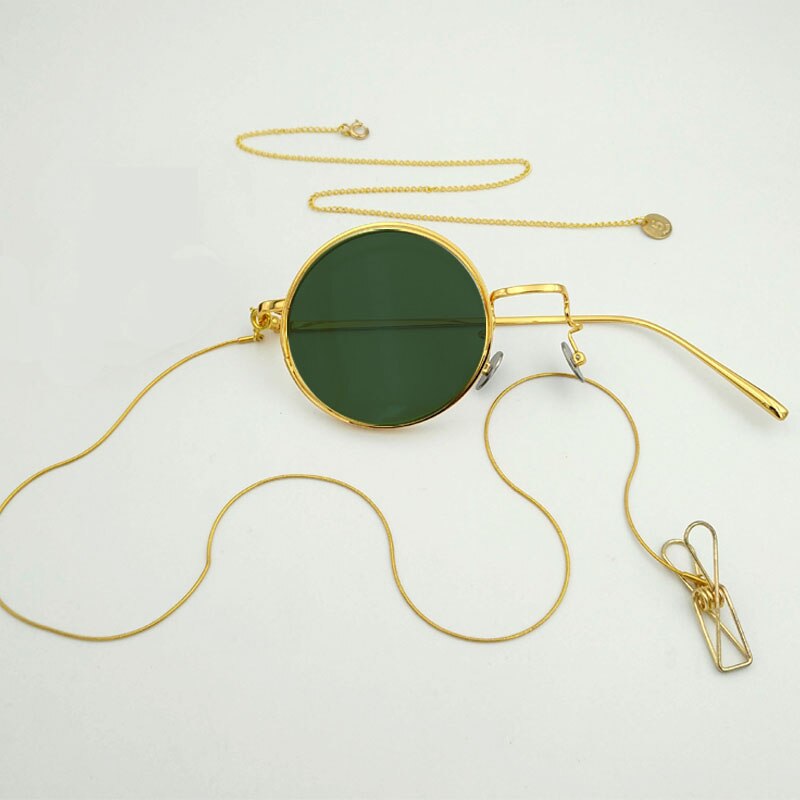 Yujo Unisex Full Rim Round Alloy Cosplay Lolita Style Monocle 2359 Monocle Yujo Golden right eye 1 China