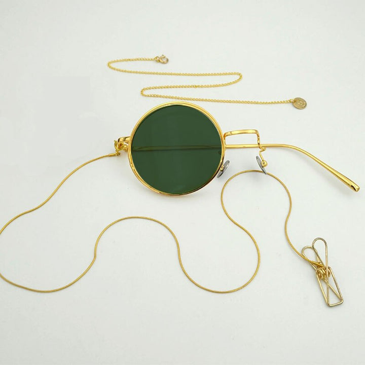 Yujo Unisex Full Rim Round Alloy Cosplay Lolita Style Monocle 2359 Monocle Yujo Golden right eye 1 China