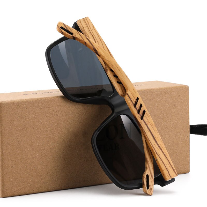 Yimaruili Unisex Full Rim Square  Bamboo/Wooden Frame Polarized Lens Sunglasses 8028 Sunglasses Yimaruili Sunglasses