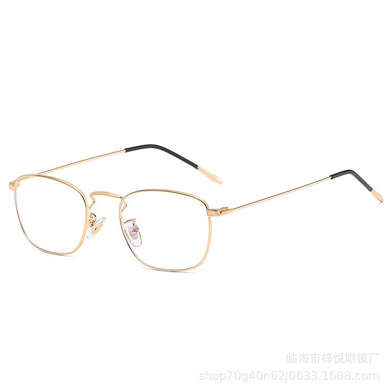Hotony Unisex Full Rim Rectangle Alloy Eyeglasses Zy9951 Full Rim Hotony Gold