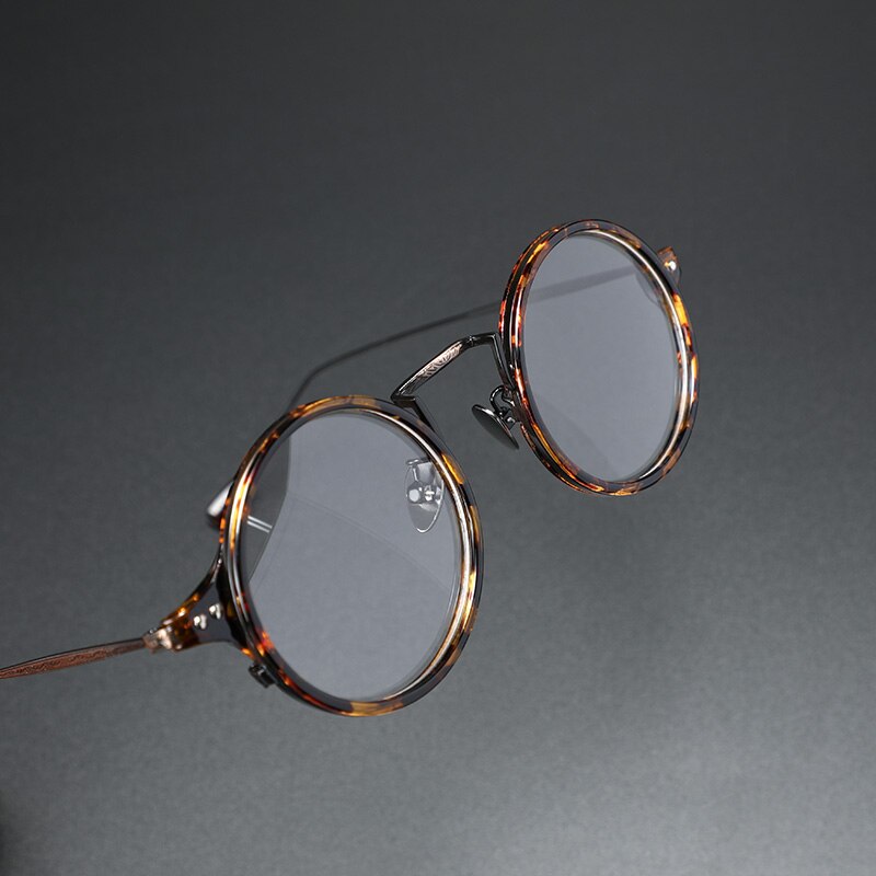 Cubojue Unisex Full Rim Round Acetate Alloy Myopia Reading Glasses M Reading Glasses Cubojue