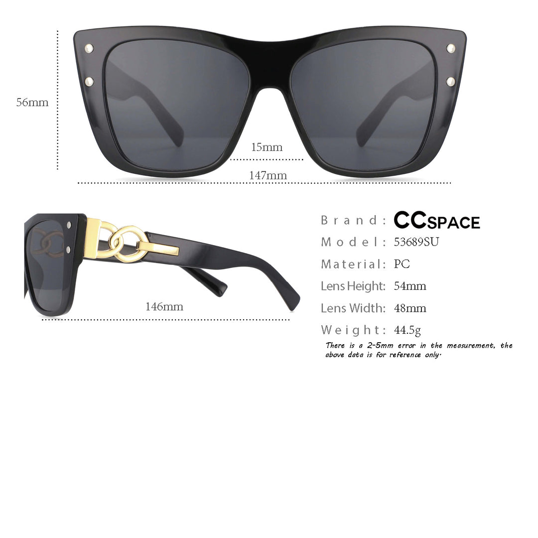 CCspace Women's Full Rim Cat Eye Resin Frame Sunglasses 53689 Sunglasses CCspace Sunglasses