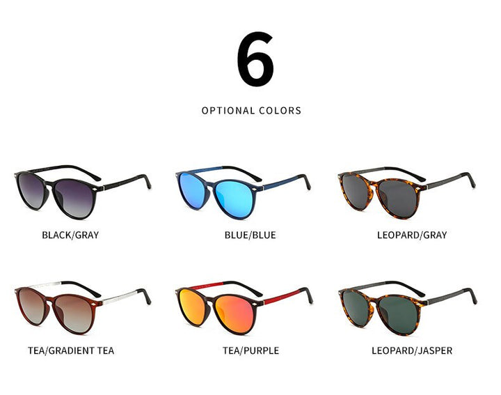 Reven Jate Unisex Full Rim Oval Alloy Rivet Tr 90 Polarized Sunglasses 9900 Sunglasses Reven Jate