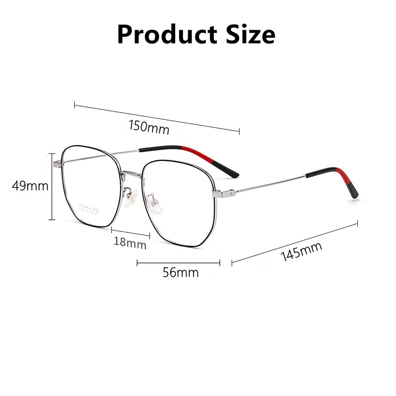Yimaruili Unisex Full Rim Titanium Polygon Frame Eyeglasses T8821 Full Rim Yimaruili Eyeglasses