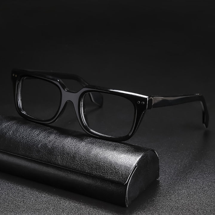 Gatenac Unisex Full Rim Square Acetate Frame Eyeglasses Gxyj724 Full Rim Gatenac Style2 Black