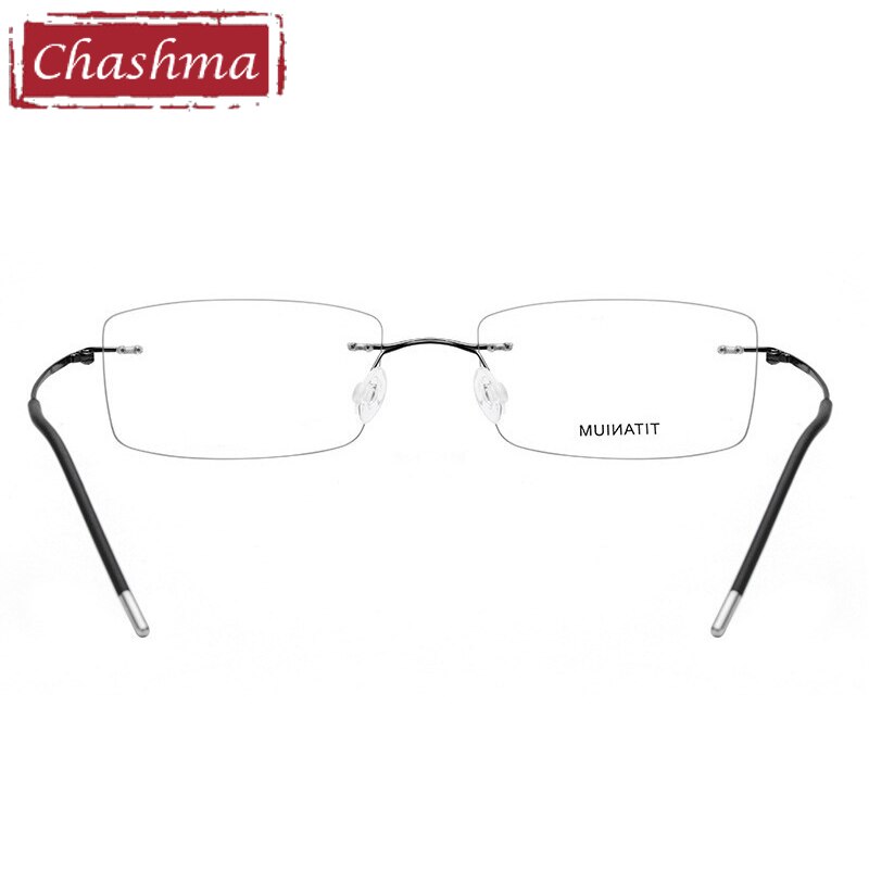 Chashma Men's RImless Rectangle Titanium Eyeglasses 3127 Rimless Chashma