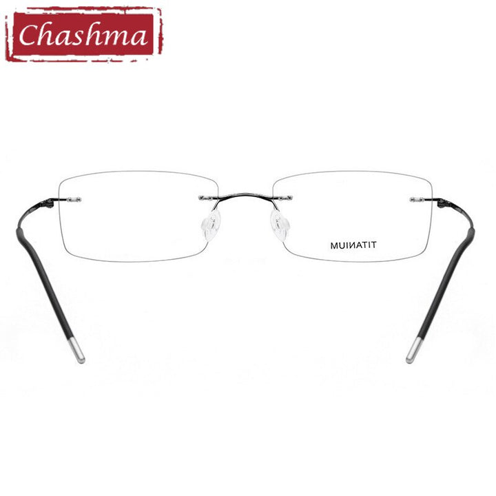 Chashma Men's RImless Rectangle Titanium Eyeglasses 3127 Rimless Chashma