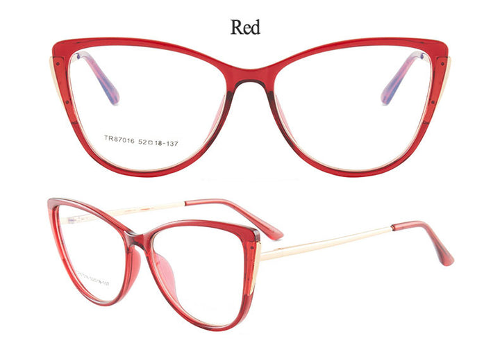 Hotony Women's Full Rim TR 90 Resin Cat Eye Frame Eyeglasses 7016 Full Rim Hotony