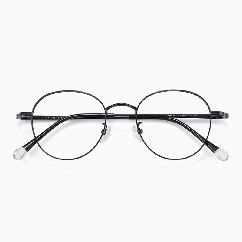 Yimaruili Unisex Full Rim Round Titanium Frame Eyeglasses T8805 Full Rim Yimaruili Eyeglasses