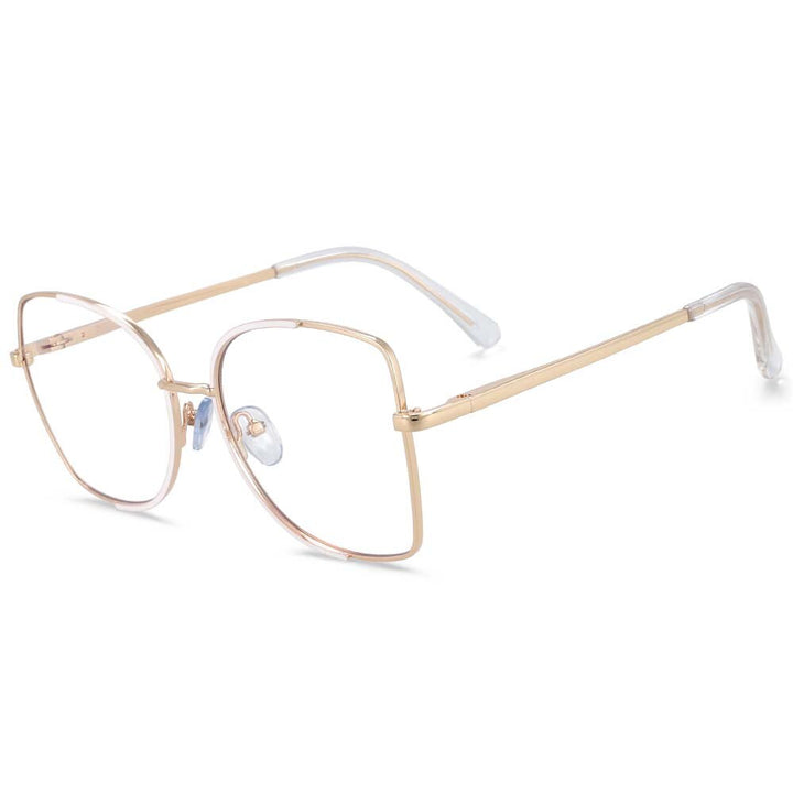 CCspace Unisex Semi Rim Square Alloy Frame Eyeglasses 54079 Semi Rim CCspace China white