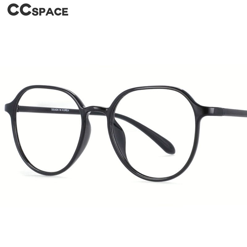 CCspace Unisex Full Rim Round Square Tr 90 Titanium Frame Eyeglasses 53937 Full Rim CCspace