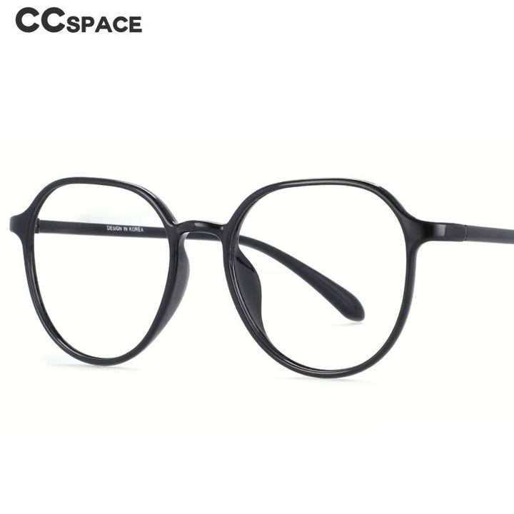 CCspace Unisex Full Rim Round Square Tr 90 Titanium Frame Eyeglasses 53937 Full Rim CCspace