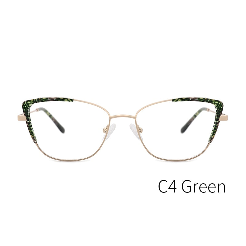 Kansept Women's Full Rim Cat Eye Stainless Steel Frame Eyeglasses Ms8124 Full Rim Kansept MS8124C4