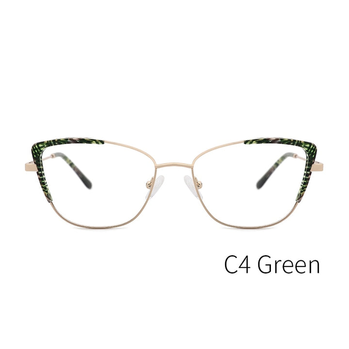 Kansept Women's Full Rim Cat Eye Stainless Steel Frame Eyeglasses Ms8124 Full Rim Kansept MS8124C4