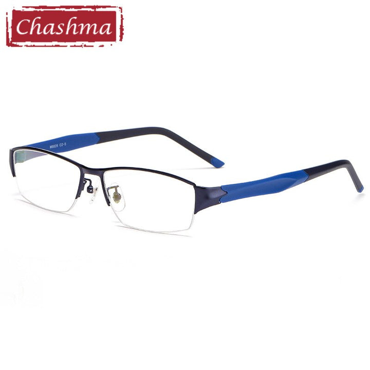 Chashma Men's Semi Rim Square Alloy Eyeglasses 8826 Semi Rim Chashma Blue