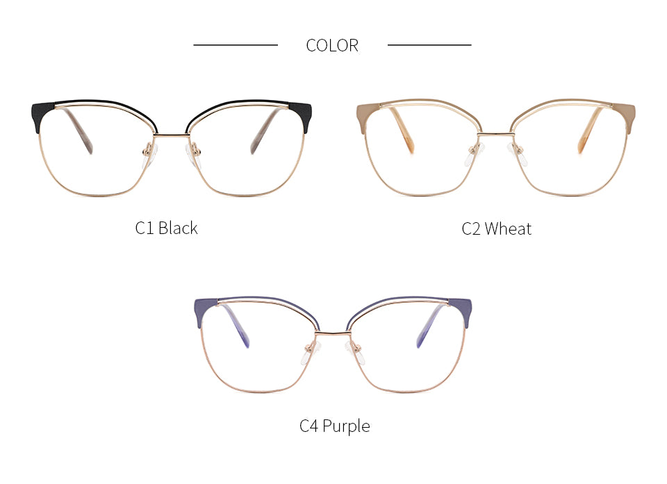 Kansept Women's Full Rim Cat Eye Stainless Steel Frame Eyeglasses Mg3532 Full Rim Kansept