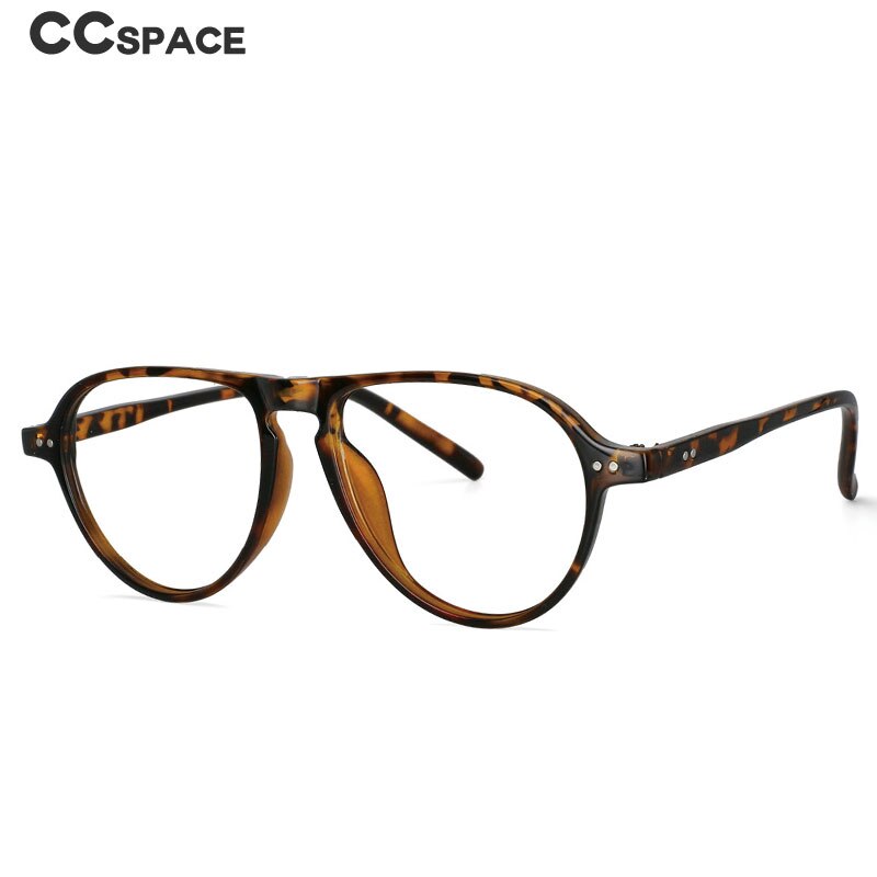 CCspace Unisex Full Rim Oversized Round Resin Frame Eyeglasses 53748 Full Rim CCspace