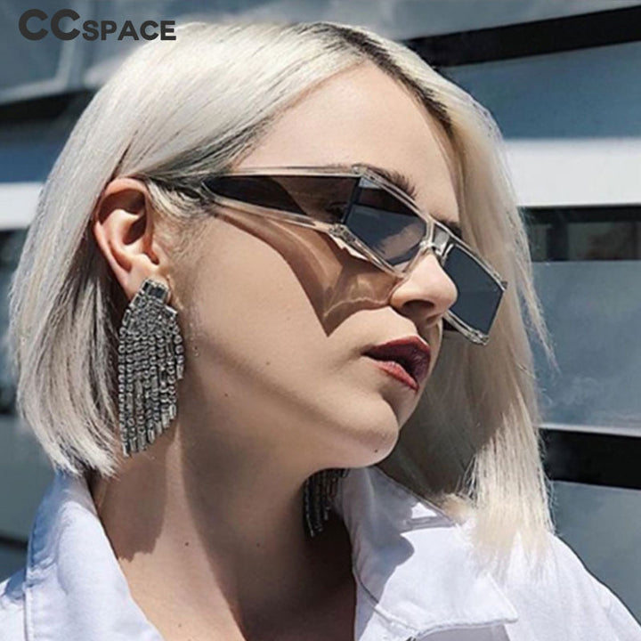 CCspace Unisex Full Rim Rectangle Resin Goggle Frame Sunglasses 46198 Sunglasses CCspace Sunglasses
