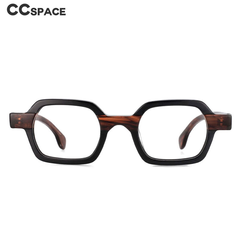 CCspace Unisex Full Rim Square Acetate Small Punk Frame Eyeglasses 49804 Full Rim CCspace