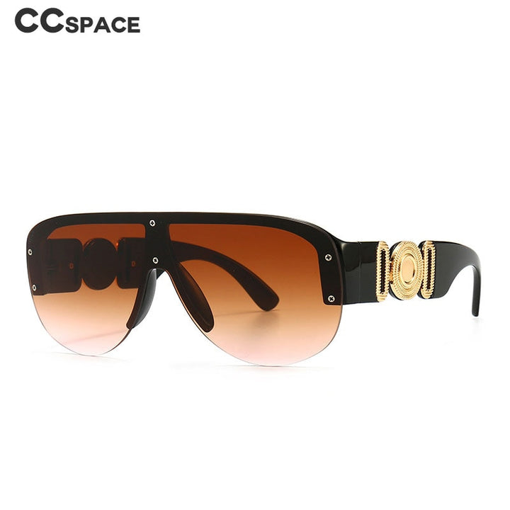 CCspace Unisex Full Rim Oversized Rectangular Resin Frame Sunglasses 46659 Sunglasses CCspace Sunglasses