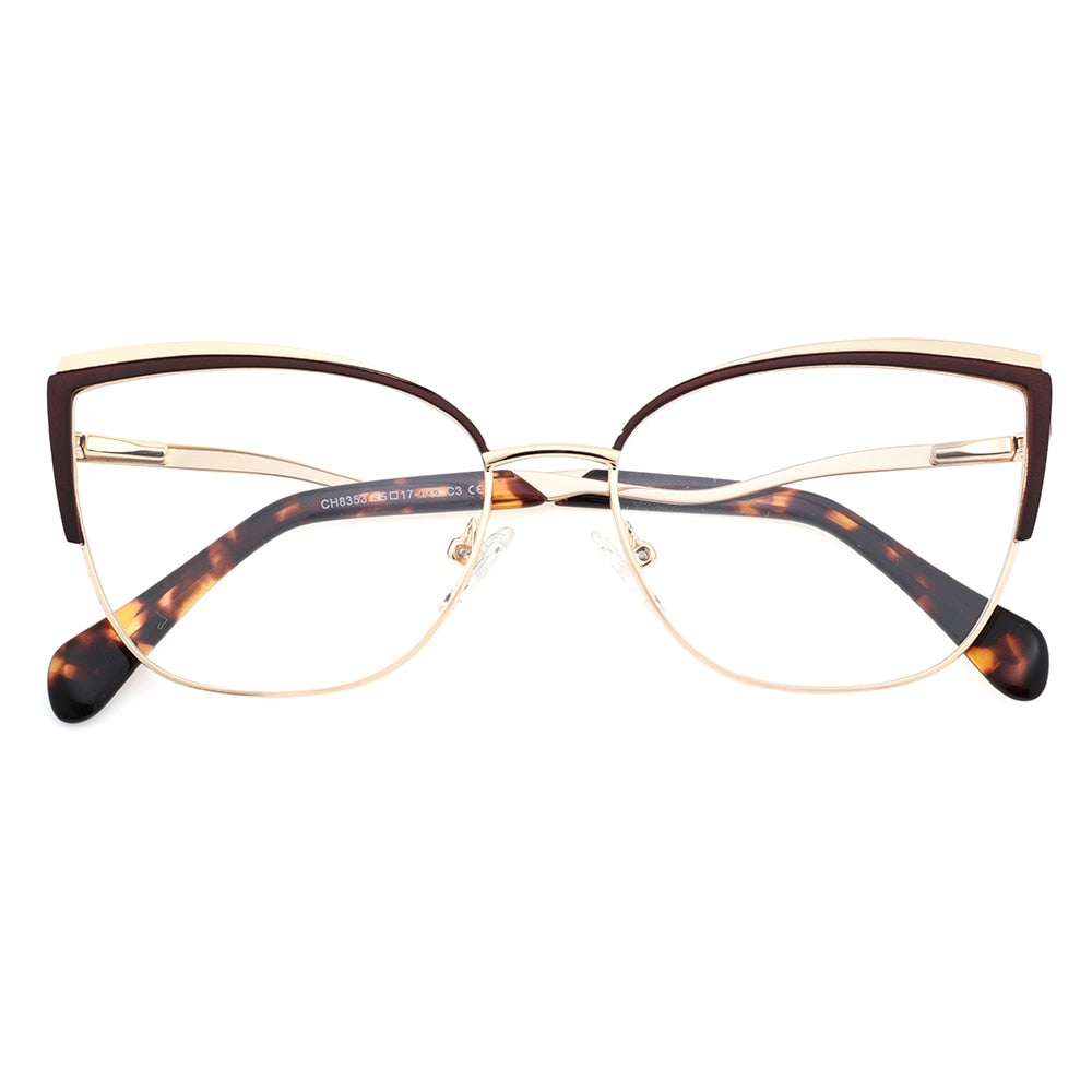 Laoyehui Women's Eyeglasses Cat Eye Alloy Reading Glasses Ch8353 Reading Glasses Laoyehui