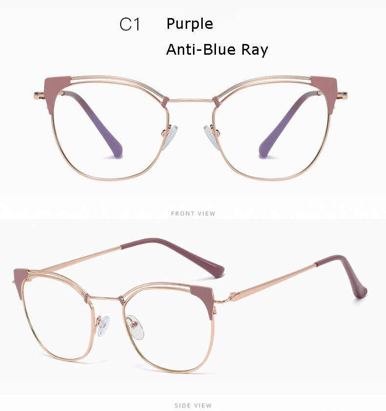 Hotony Unisex Full Rim Cat Eye Alloy Frame Eyeglasses L95537 Full Rim Hotony