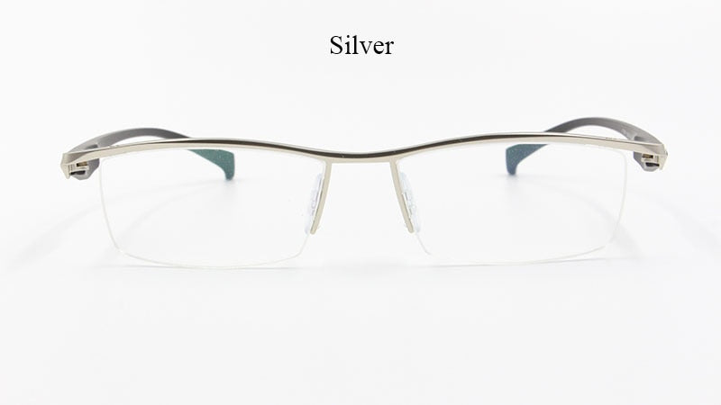 Men's Half Rim Titanium Alloy Frame TR-90 Temple Eyeglasses Np8011 Semi Rim Bclear
