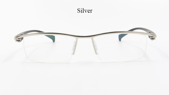 Men's Half Rim Titanium Alloy Frame TR-90 Temple Eyeglasses Np8011 Semi Rim Bclear