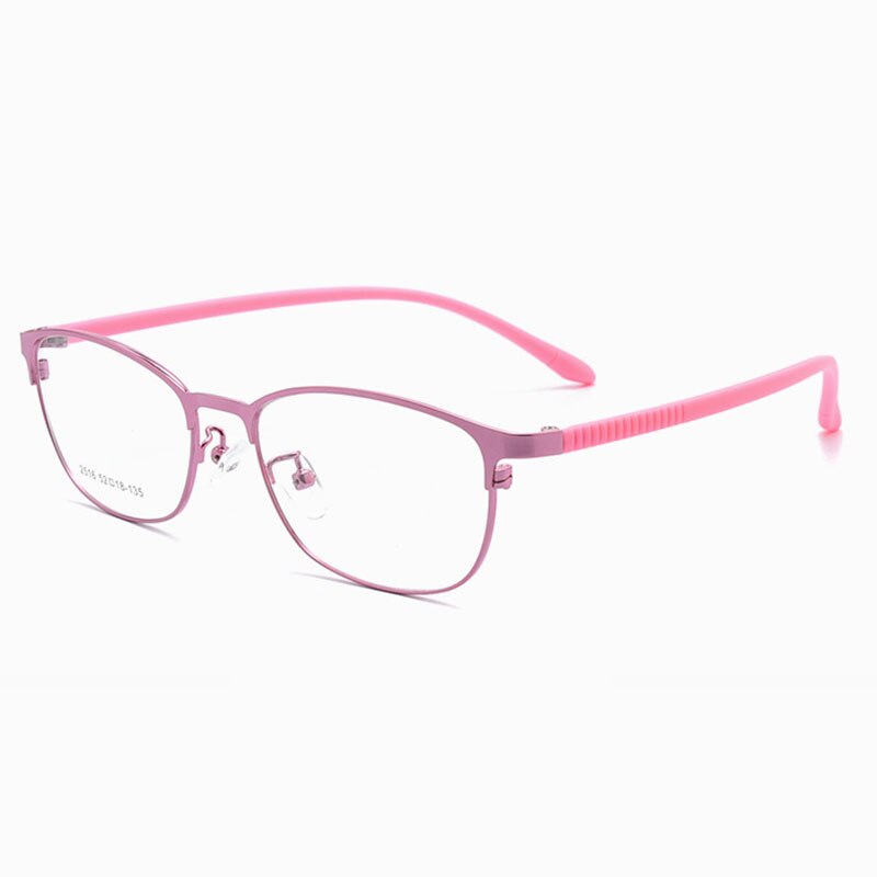 Hotony Unisex Full/Semi Rim Alloy Frame Eyeglasses 2516 Semi Rim Hotony Pink-Full Rim